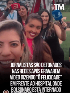 Vídeo na porta do hospital de Bolsonaro provoca reação contra jornalistas